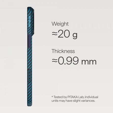 Pitaka iPhone 17 Pro -kuori Edge Black/Blue Twill