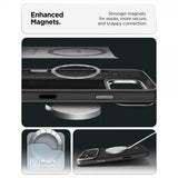 Spigen iPhone 17 Pro -kuori Enzo Aramid T MagFit musta hopea