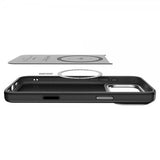 Spigen iPhone 17 Pro -kuori Enzo Aramid T MagFit musta hopea