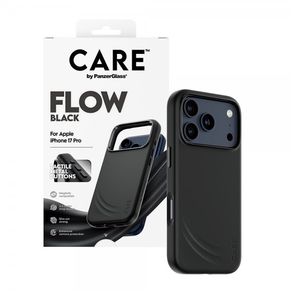 CARE by PanzerGlass iPhone 17 Pro -kuori Flow MagSafe musta