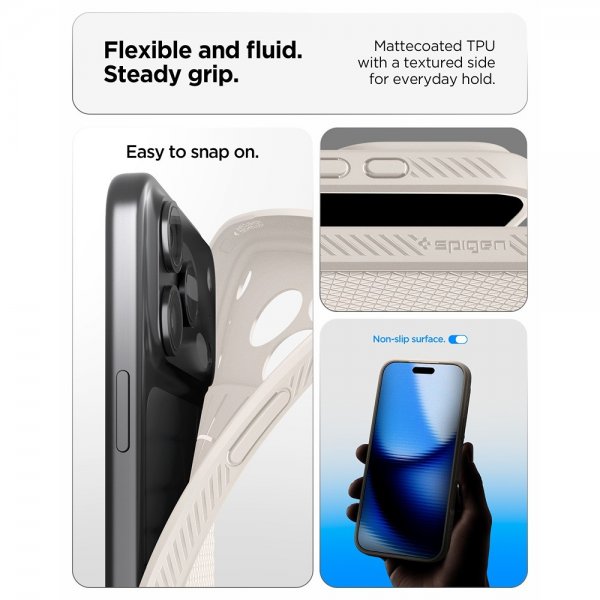 Spigen iPhone 17 Pro -kuori Liquid Air Natural Titanium