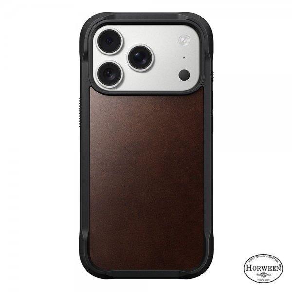 Nomad iPhone 17 Pro -kuoret Modern Leather Case Horween Rustic Brown