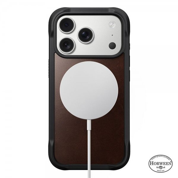 Nomad iPhone 17 Pro -kuoret Modern Leather Case Horween Rustic Brown