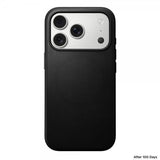 Nomad iPhone 17 Pro -kuori, moderni nahkakuori, musta