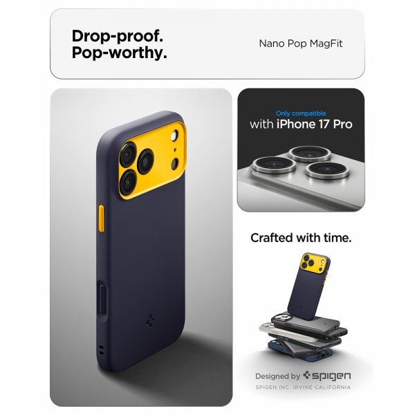 Spigen iPhone 17 Pro -kuori Nano Pop MagFit Blueberry Navy