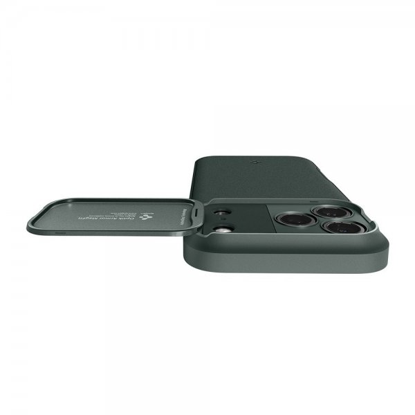 Spigen iPhone 17 Pro -kuori Optik Armor MagFit Abyss Green