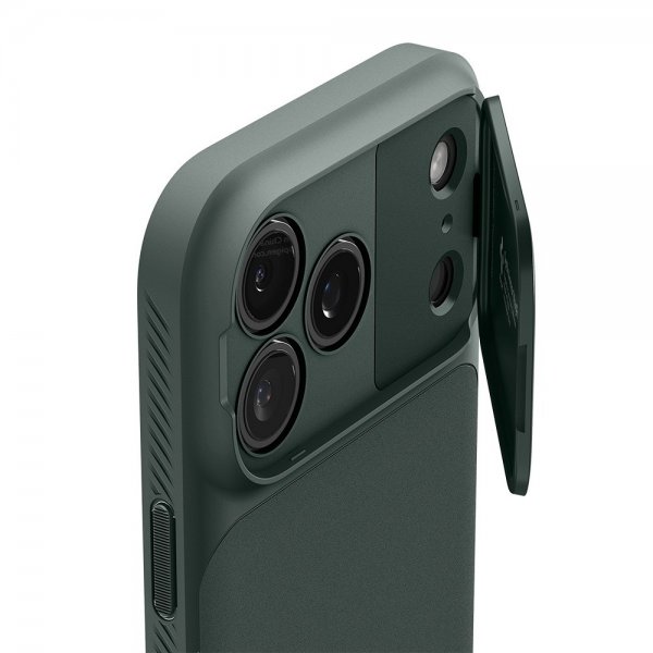 Spigen iPhone 17 Pro -kuori Optik Armor MagFit Abyss Green