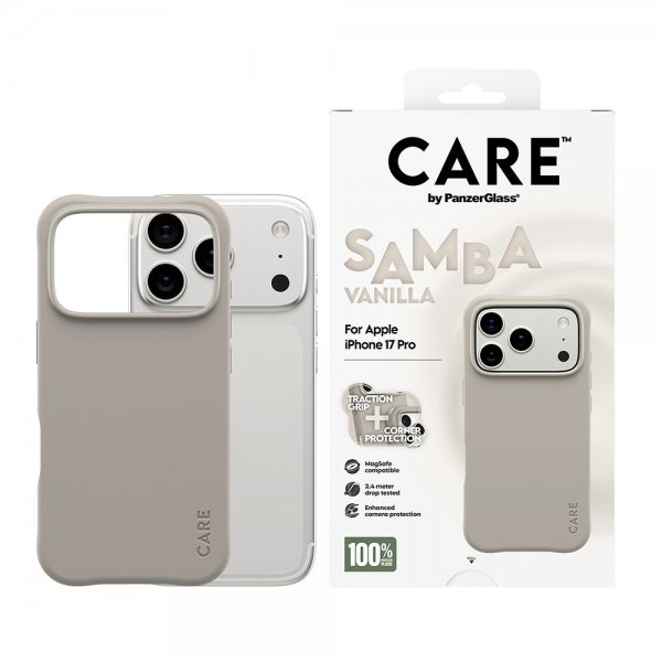 CARE by PanzerGlass iPhone 17 Pro -kuori Samba MagSafe Vanilla