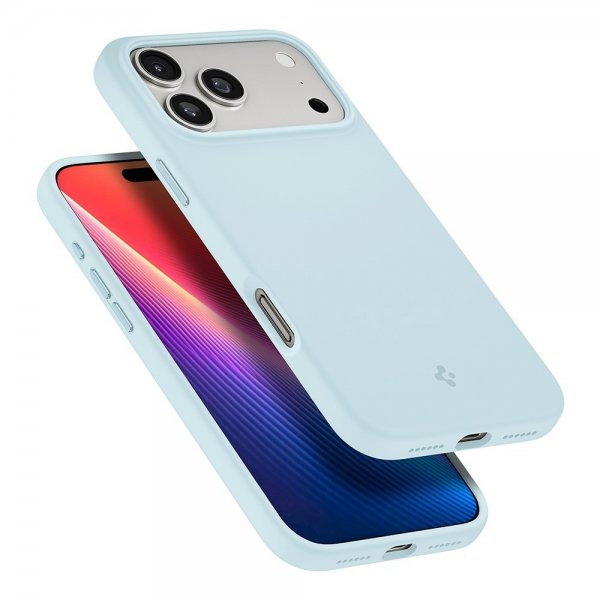 Spigen iPhone 17 Pro -kuori, Silicone Fit MagFit, Mute Blue