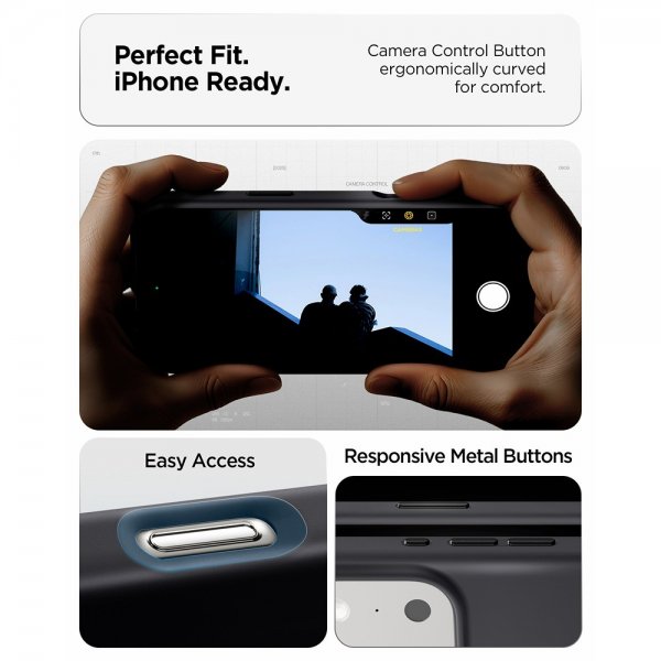 Spigen iPhone 17 Pro -kuori Silicone Fit MagFit musta