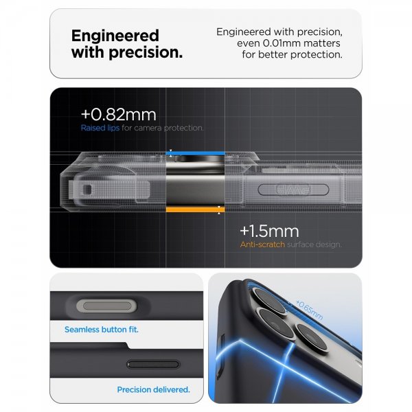 Spigen iPhone 17 Pro -kuori Silicone Fit MagFit musta