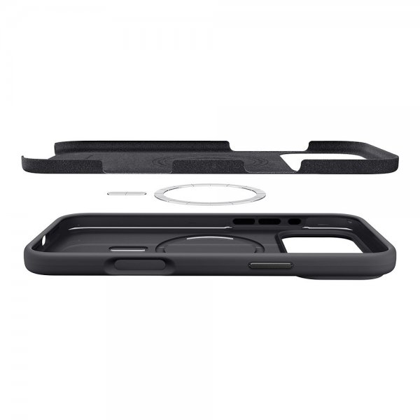 Spigen iPhone 17 Pro -kuori Silicone Fit MagFit musta