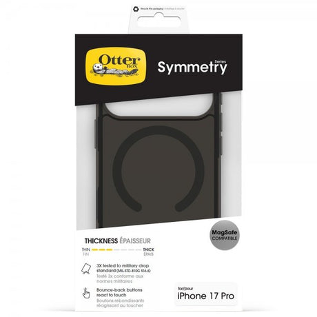 Otterbox iPhone 17 Pro Symmetry Clear MagSafe -kuori, Black Mist