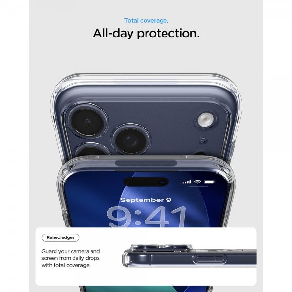 Spigen iPhone 17 Pro Ultra Hybrid MagFit -suojakuori, kirkas, Deep Blue