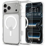 Spigen iPhone 17 Pro -suojakuori Ultra Hybrid MagFit Clear White