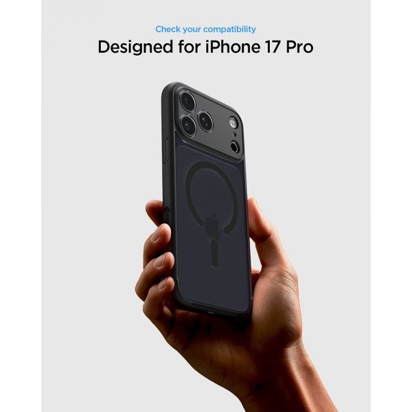 Spigen iPhone 17 Pro Ultra Hybrid MagFit Frost Black -suojakuori