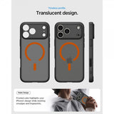 Spigen iPhone 17 Pro -suojakuori Ultra Hybrid MagFit Frost Black Orange