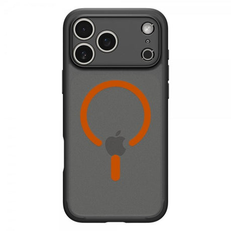 Spigen iPhone 17 Pro -suojakuori Ultra Hybrid MagFit Frost Black Orange
