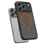 Spigen iPhone 17 Pro -suojakuori Ultra Hybrid MagFit Frost Black Orange