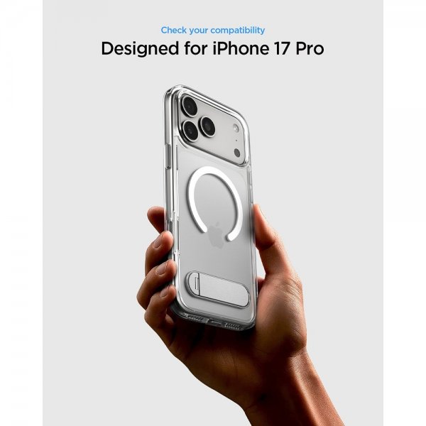 Spigen iPhone 17 Pro -suojakuori Ultra Hybrid S MagFit Clear White