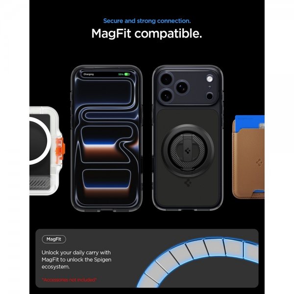 Spigen iPhone 17 Pro -suojakuori Ultra Hybrid T MagFit Matte Black
