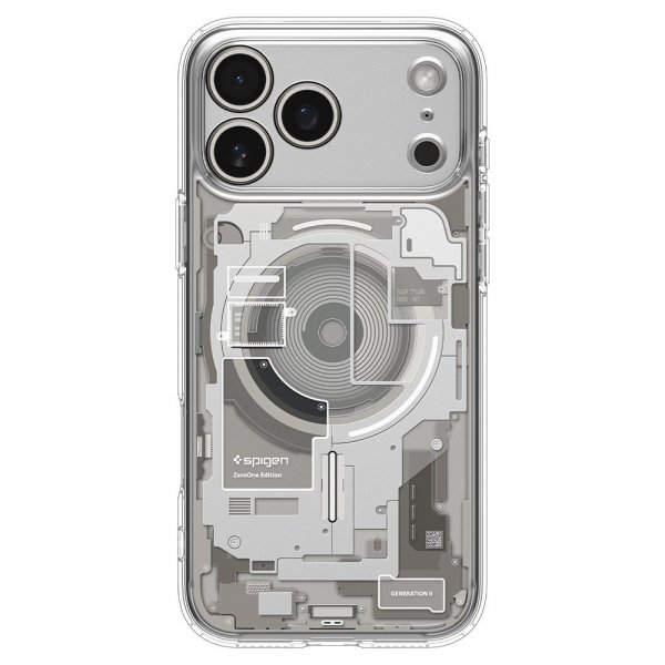 Spigen iPhone 17 Pro -suojakuori Ultra Hybrid Zero One MagFit Natural Titanium