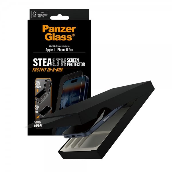 PanzerGlass iPhone 17 Pro -näytönsuoja Ultra-Wide Fit Stealth Fastfit
