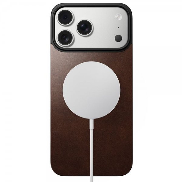Nomad iPhone 17 Pro -puhelinkuori, MagSafe, nahka, Rustic Brown