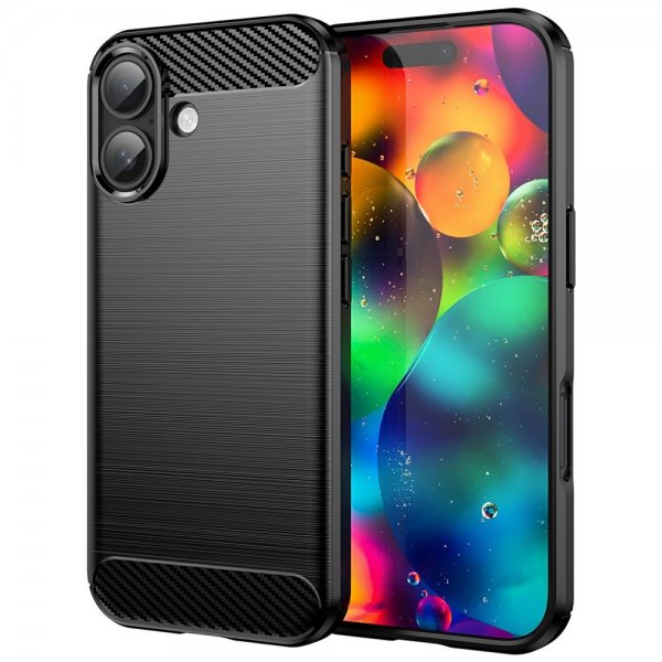 iPhone 17 Kuoret Harjattu Hiilikuitutekstuuri Musta
