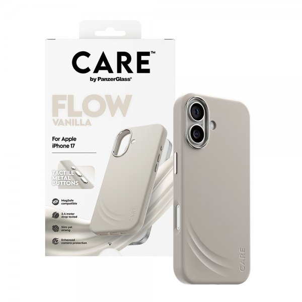 CARE by PanzerGlass iPhone 17 -kuori Flow MagSafe Vanilla