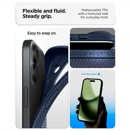 Spigen iPhone 17 -suojakuori Liquid Air Navy Blue