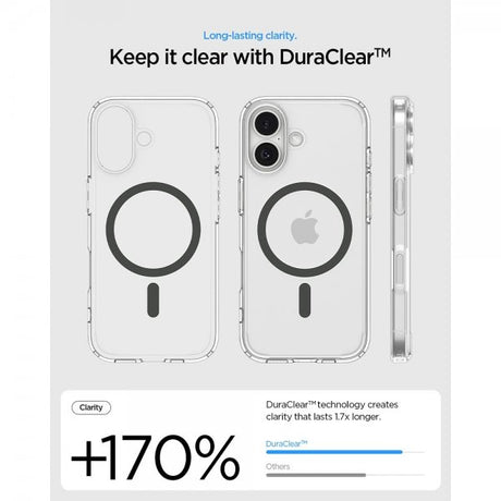 Spigen iPhone 17 -suojakuori Ultra Hybrid MagFit Clear Graphite