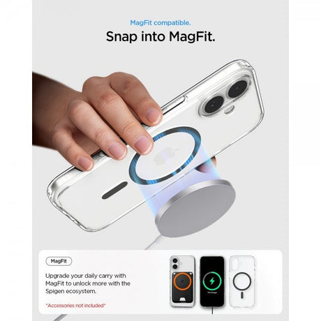 Spigen iPhone 17 -suojakuori Ultra Hybrid MagFit Clear Graphite