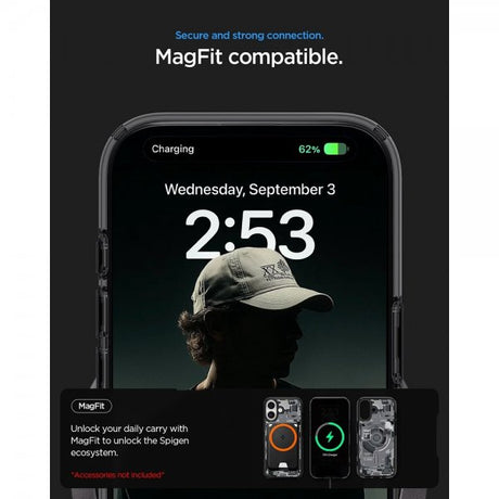 Spigen iPhone 17 -suojakuori, Ultra Hybrid Zero One MagFit, musta