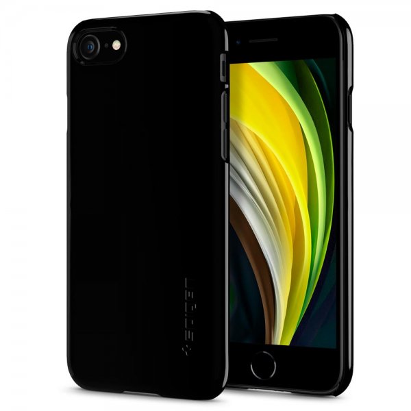 Spigen iPhone 7/8/SE kuori Thin Fit Jet Black