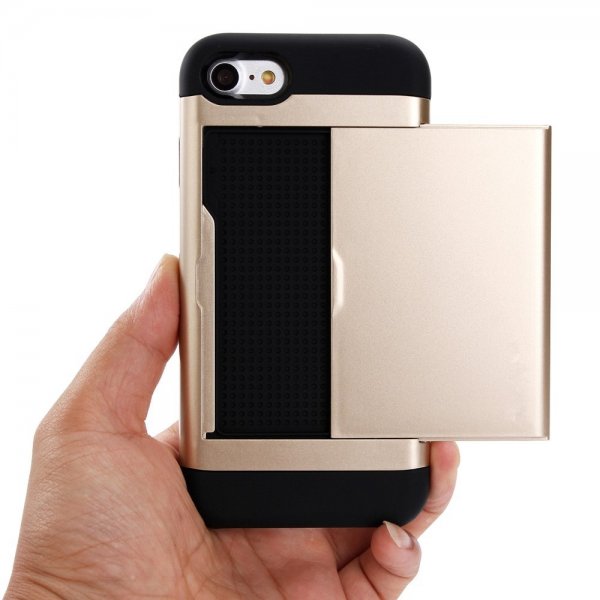 iPhone 7/8/SE Kuori Card Slide Sininen