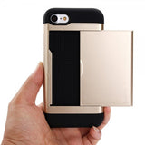 iPhone 7/8/SE Kuori Card Slide Musta