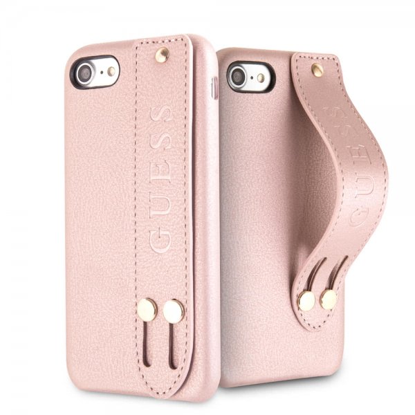 Guess iPhone 7/8/SE Kuori Saffiano Strap Case Ruusukulta