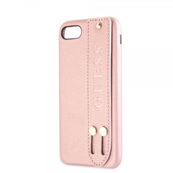 Guess iPhone 7/8/SE Kuori Saffiano Strap Case Ruusukulta