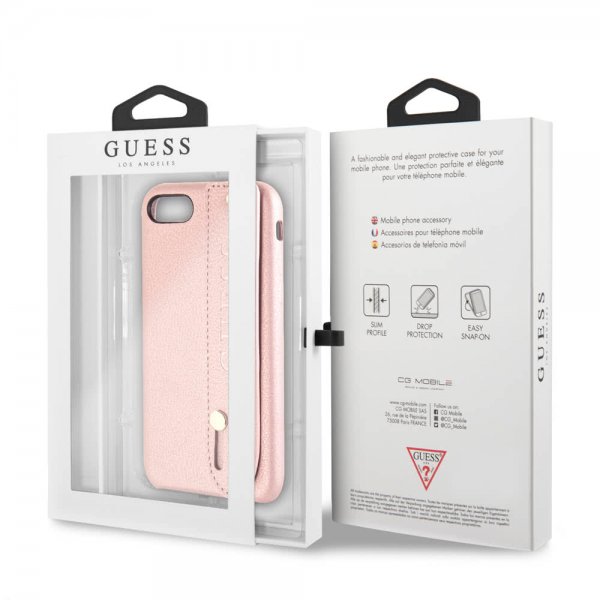 Guess iPhone 7/8/SE Kuori Saffiano Strap Case Ruusukulta