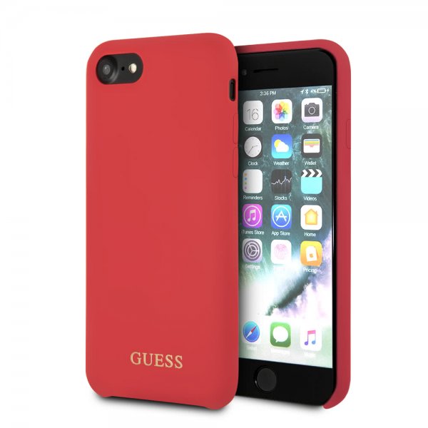 Guess iPhone 7/8/SE Kuori Silicone Logo Punainen