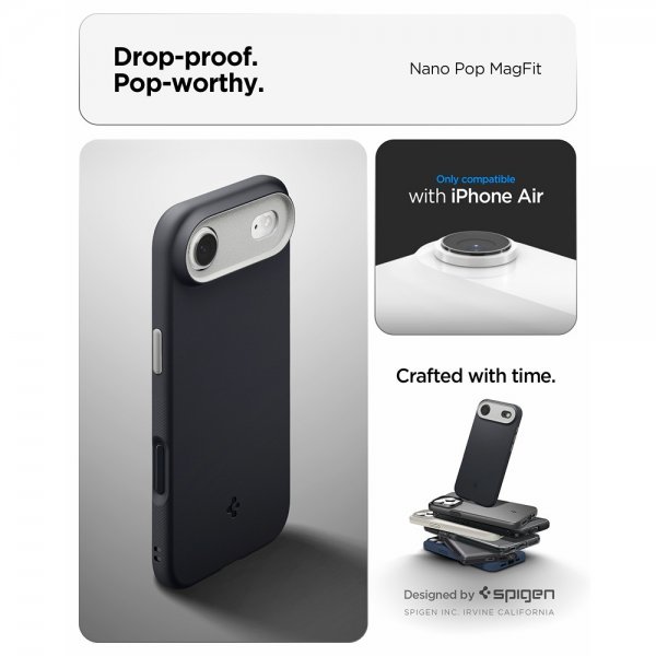 Spigen iPhone Air Kuori Nano Pop MagFit Musta Seesami