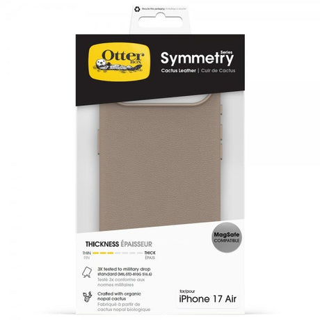 Otterbox iPhone Air -kuori, Symmetry, kaktusnahkaa, MagSafe, harmaa, Comfort