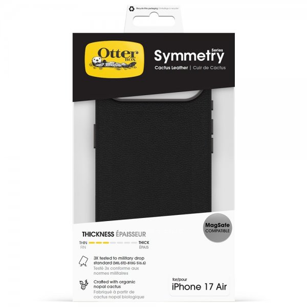 Otterbox iPhone Air -kuori Symmetry Cactus Leather MagSafe Noir Ash