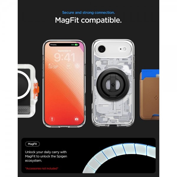 Spigen iPhone Air -kuori Ultra Hybrid Zero One MagFit Natural Titanium