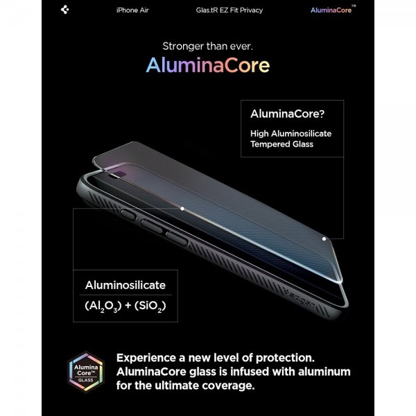 Spigen iPhone Air -näytönsuoja GLAS.tR EZ Fit Privacy 2 kpl