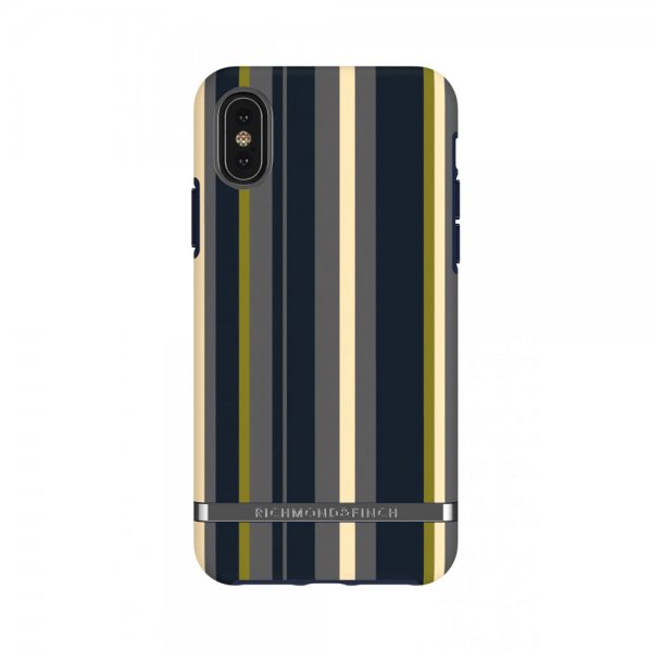 Richmond & Finch iPhone X/Xs -suojakuori Navy Stripes