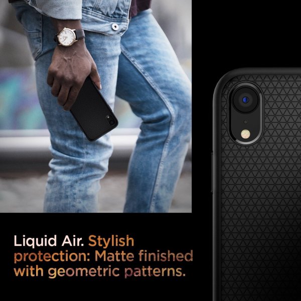 Spigen iPhone Xr Kuori Liquid Air Mattamusta