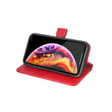 iPhone Xs Max Kotelo Aitoa Nahkaa Korttipaikat Punainen