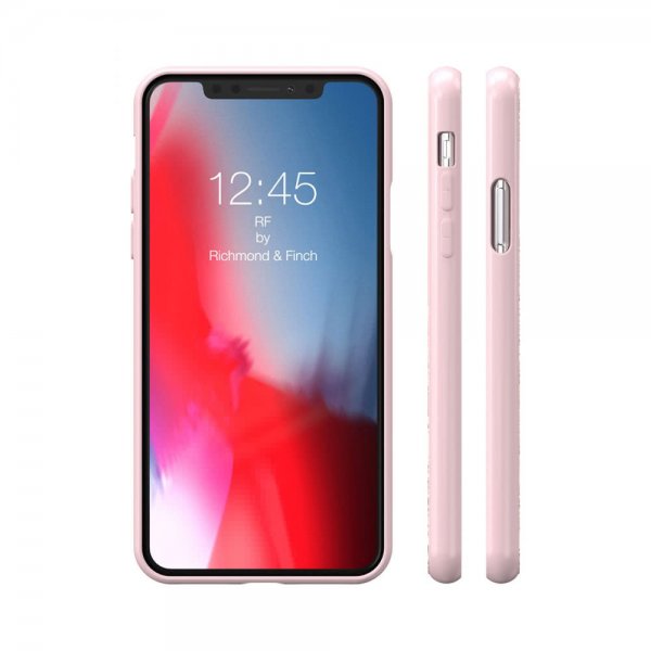Richmond & Finch iPhone Xs Max kuori, pinkki marmori kulta